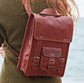 100% LEATHER SATCHEL STYLE BACKPACK. - HANDMADE IN INDIA - holds up to 13inch laptop/tablet