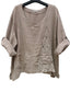 LINEN LACE DETAIL TOP - 10-16 - TAUPE
