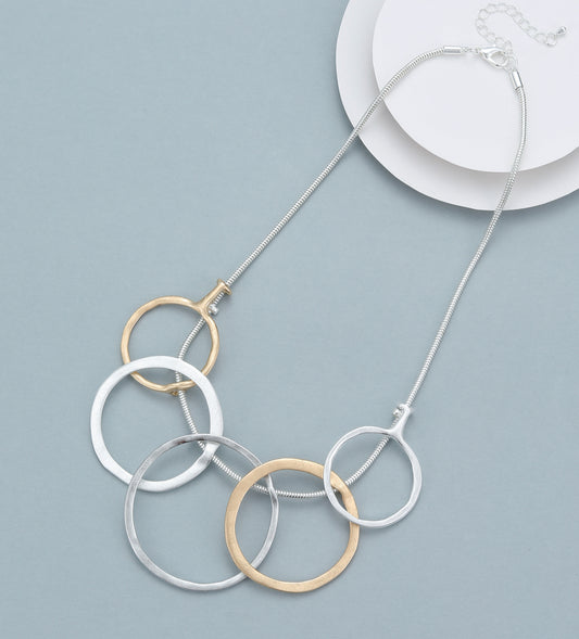 CIRCLES NECKLACE - MIXED METALS