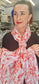 COTTON BLEND SPLASH PRINT SCARF - CORAL
