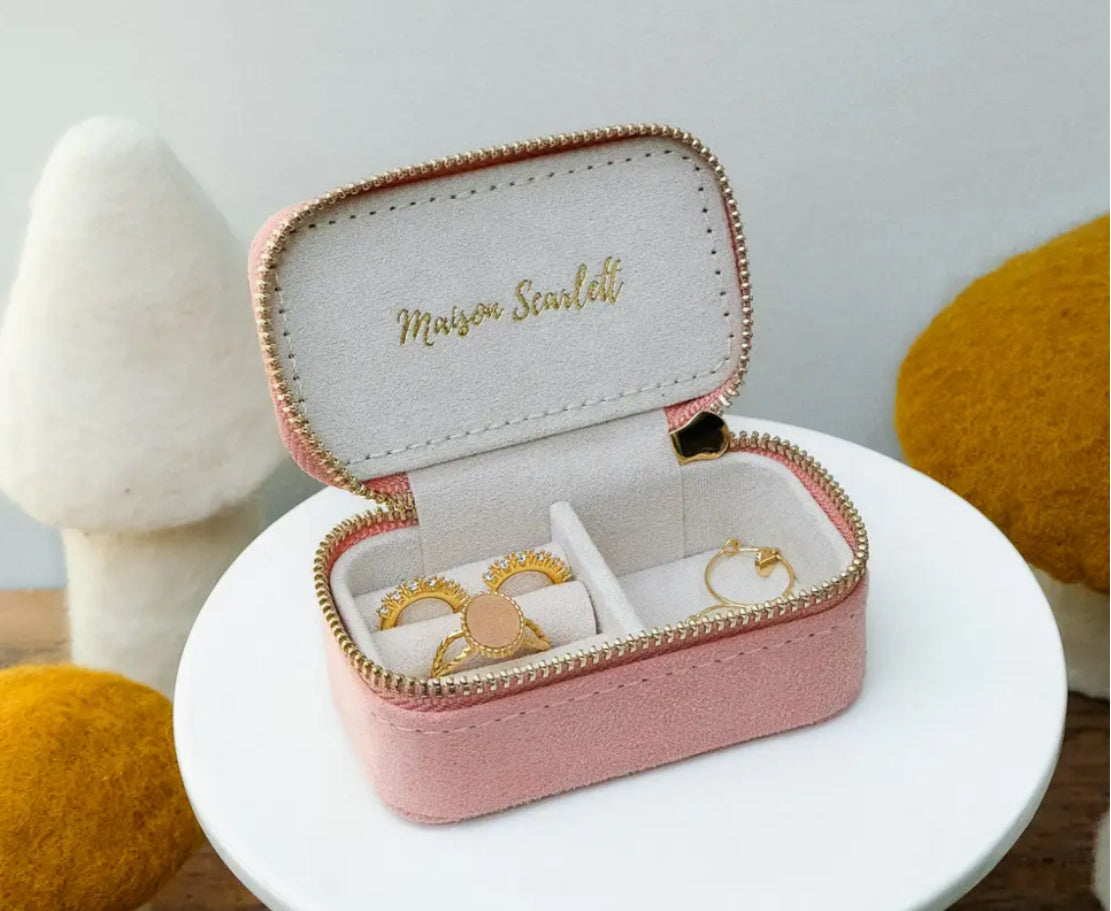 TRAVEL JEWELLERY CASE - PINK