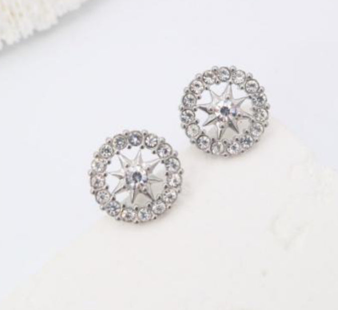 STAR CRYSTAL STUD - SILVER