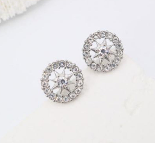 STAR CRYSTAL STUD - SILVER