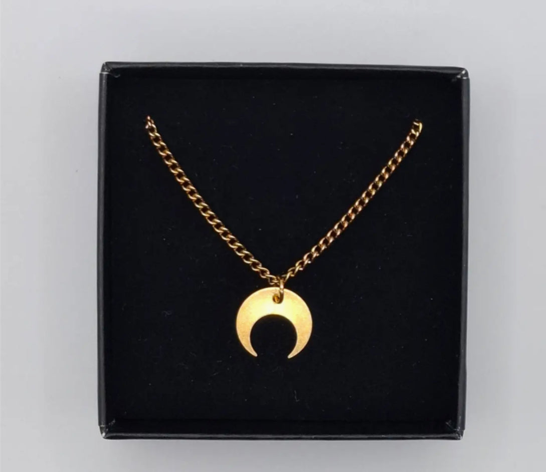 AURALINA BRASS CRESENT NECKLACE