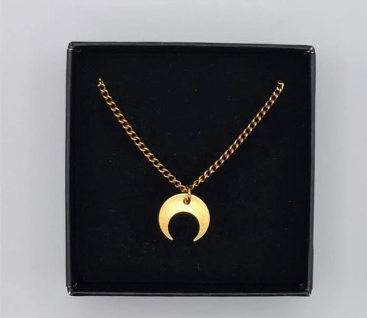AURALINA BRASS CRESENT NECKLACE