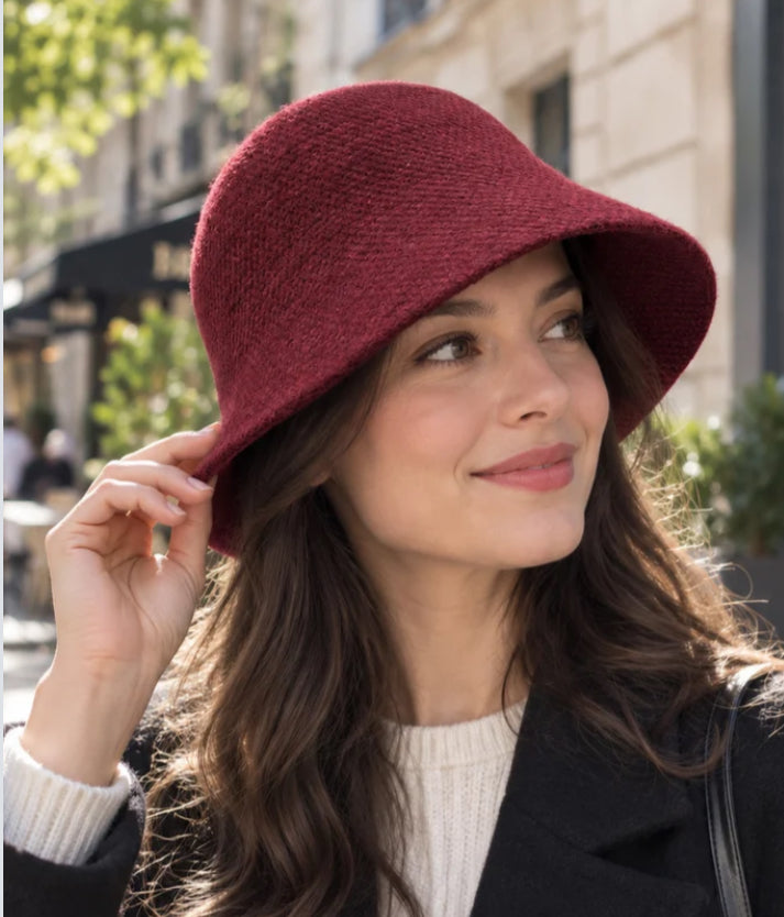 WOOL BLEND CLOCHE HAT