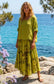 LINEN/COTTON 2 PCE DRESS & COVER UP - 10-16 - LIME