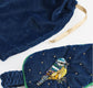 LUXURY VELVET HANDMADE EYE MASK - comes with matching pouch & gift box - BLUE TIT