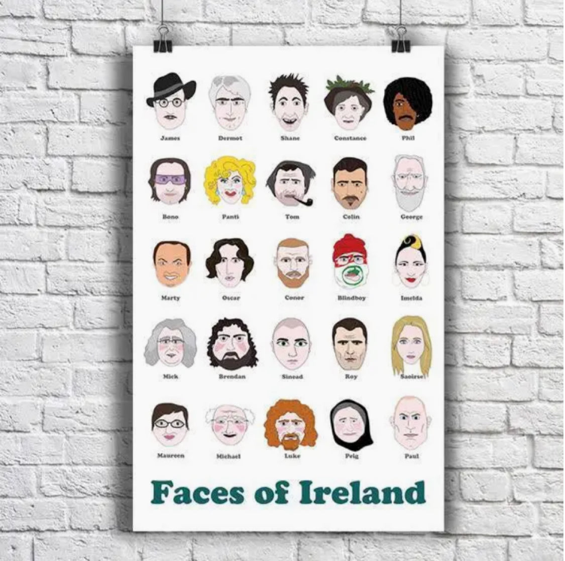 FACES OF IRELAND A3 PRINT