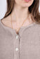 COTTON/LINEN BLEND BUTTON DETAIL TOP - 8-14 - TAUPE