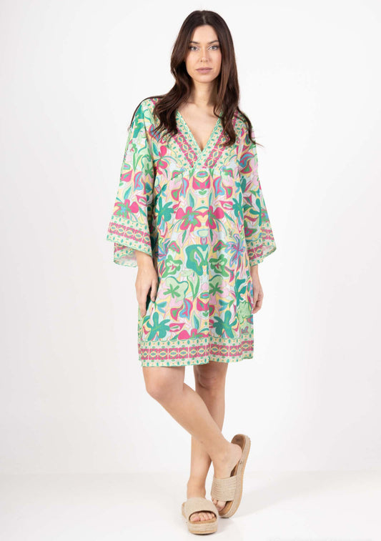 COTTON BLEND BEACH DRESS - 8-14 - GREEN