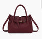 BELT DETAIL HANDBAG - BURGUNDY