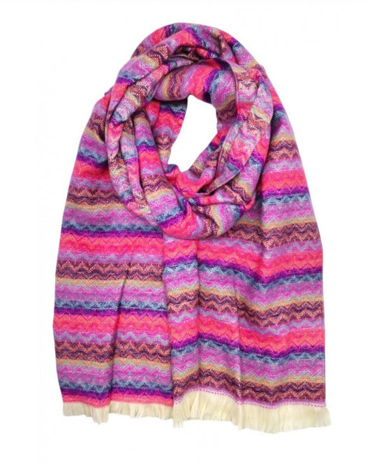 KNIT SCARF - FUSCHIA/PURPLE