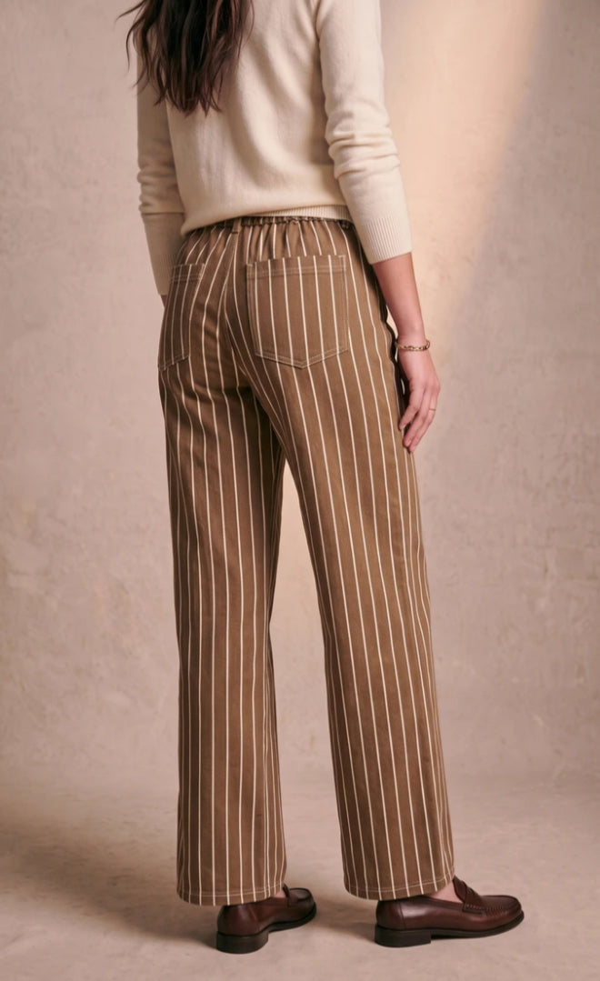 STRIPE COTTON PANTS - 10-14 - CAMEL