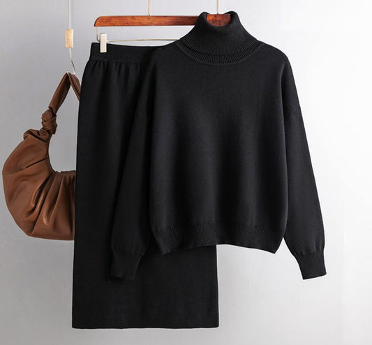 POLO KNIT 2 PIECE - BLACK - 8-12