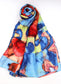 SILK BLEND ABSTRACT PRINT SCARF- BLUE