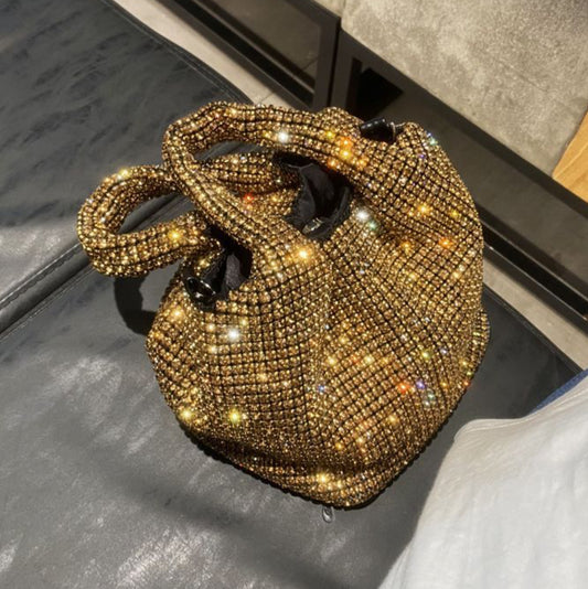 GOLD CRYSTAL OCCASION BAG