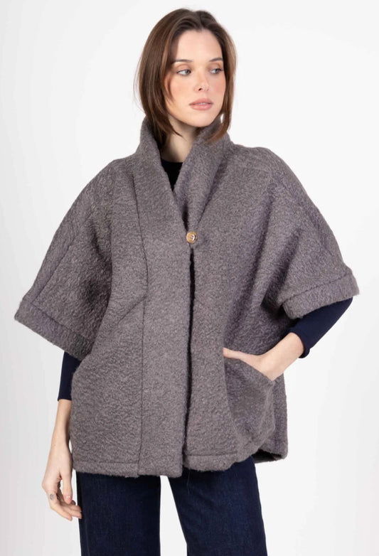 TEDDY BUTTON JACKET - 10-16 - GREY