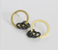 KAIKO - BRASS STUD WITH BLACK RINGS - GOLD PLATED