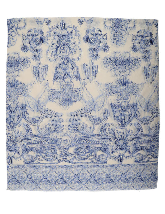 FOIL PRINT SCARF - BLUE