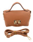 SMALL LEATHER CROSSBODY- TAN