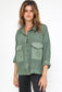 LINEN POCKET DETAIL JACKET - 10-16 - KHAKI