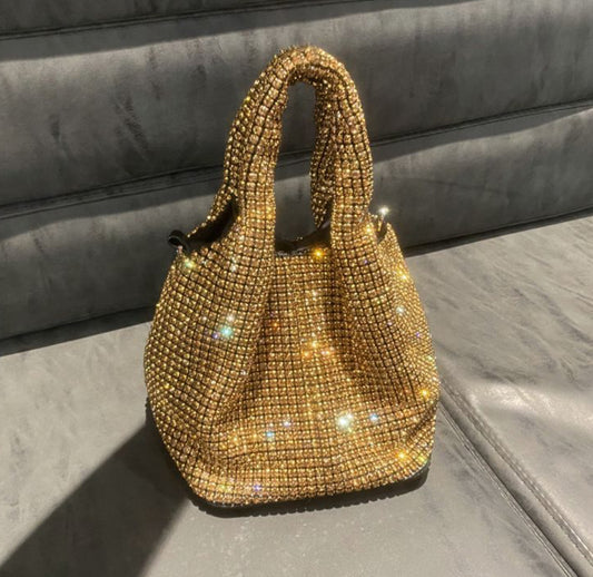 GOLD CRYSTAL OCCASION BAG