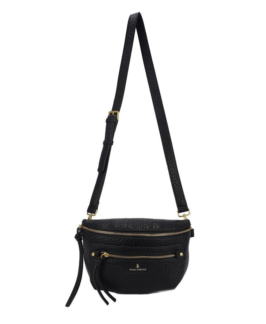 SLING BAG WITH ZIP DETAIL - BLACK