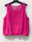 BUBBLE HEM LINEN TANK - 8-12