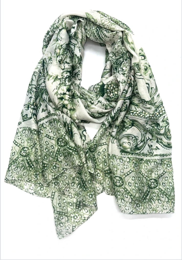 COTTON BLEND FOIL SCARF