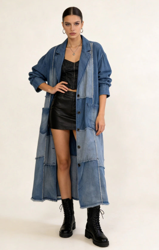 PATCHWORK DENIM COAT - 12-18