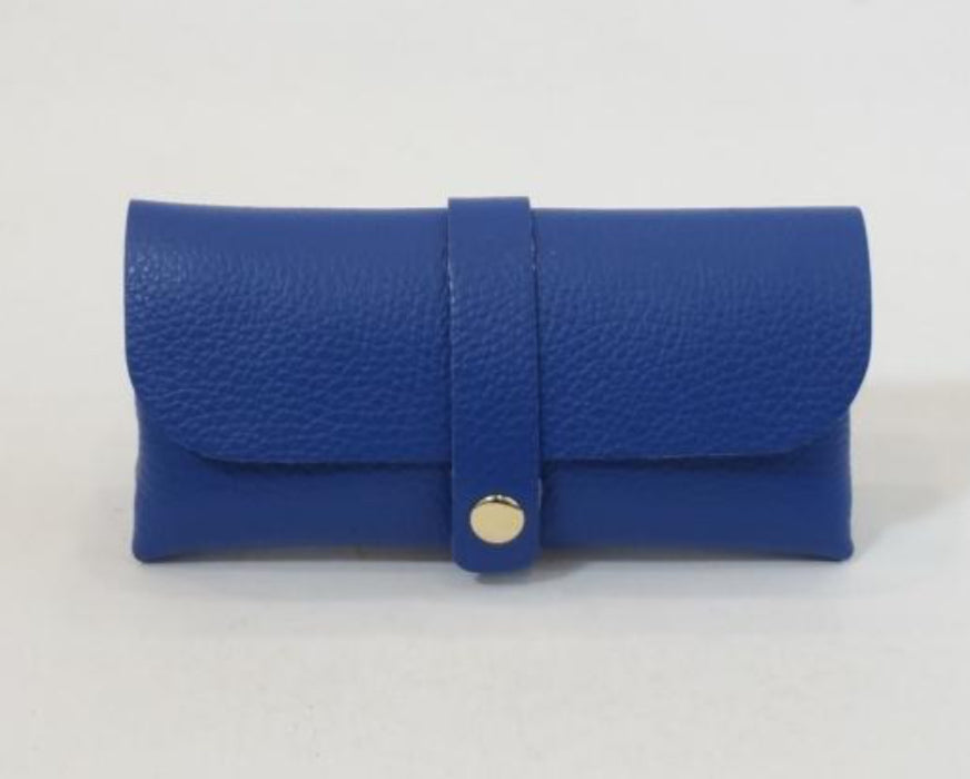 LEATHER GLASSES CASE - COBALT BLUE