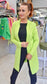 *SALE* LONGLINE KNIT CARDI - 8-14 - LIME