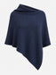 CASHMERE & MERINO WOOL PONCHO - NAVY