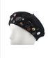 BUTTON BERET - BLACK