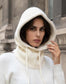 WOOL BLEND HOOD ‘N SNOOD - CREAM