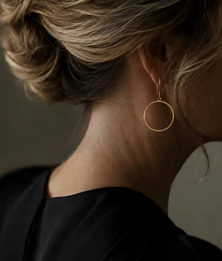 AURALINA BRASS CIRCLE EARRINGS