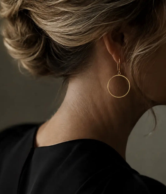 AURALINA BRASS CIRCLE EARRINGS