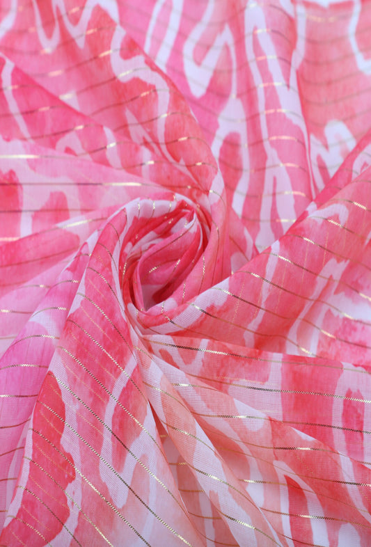 ABSTRACT PRINT SCARF - FUSCHIA