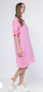 COWL BUTTON DETAIL LINEN DRESS - 10-16 - PINK