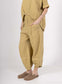 COTTON/LINEN BLEND TULIP HEM PANTS - 10-16 - OCHRE