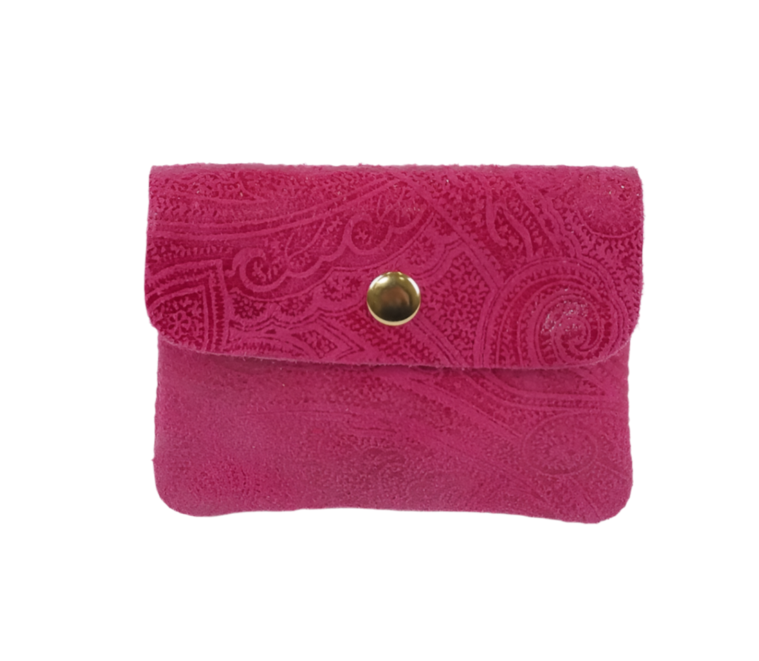 PAISLEY PRINT LEATHER CARD WALLET