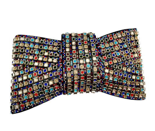 RHINESTONE BOW EVENING BAG