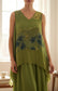 LINEN & SILK FLORAL TOP - 10-16 - OLIVE