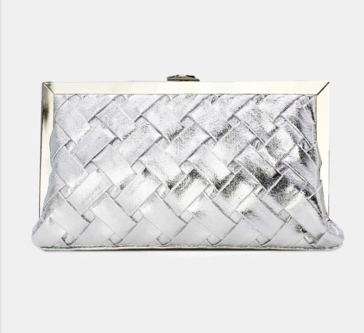 BRAIDED OCCASION BAG - SILVER