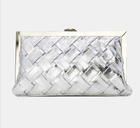 BRAIDED OCCASION BAG - SILVER