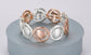 DISC STRETCH BRACELET- SILVER & ROSE GOLD