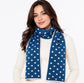 CASHMERE & MERINO WOOL POLKA SCARF- BLUE