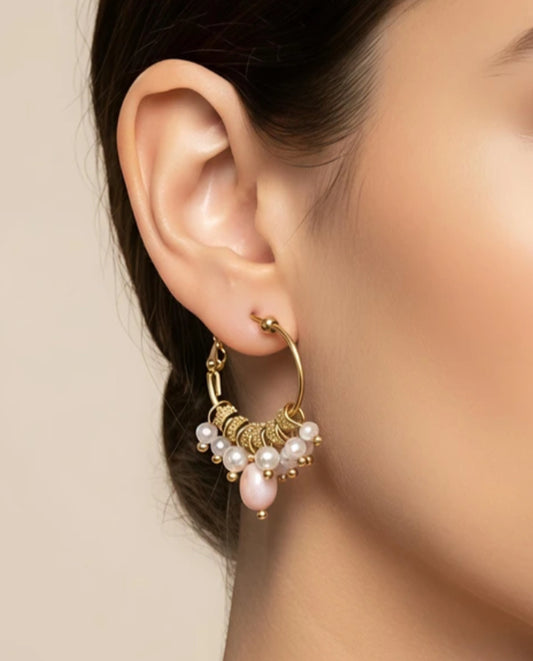 BEAD HOOP EARRINGS