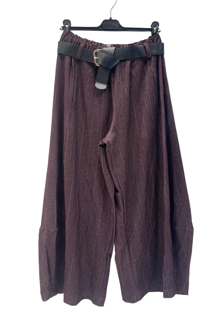 PINSTRIPE PANTS - 10-16 - BURGUNDY